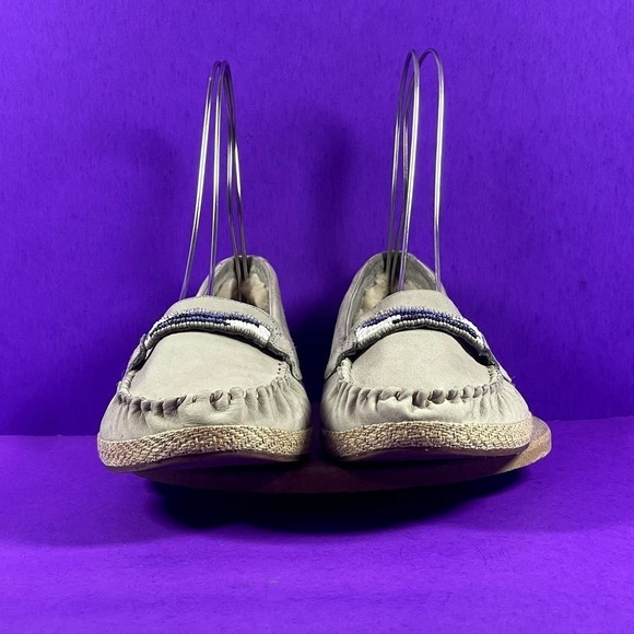 UGG Women's Gray Rozie Serape Beads 1011176 Moccasin Shoes Size 8.5 - Picture 2 of 11